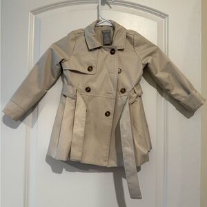 Tahari Kids Beige Double-Breasted Raincoat